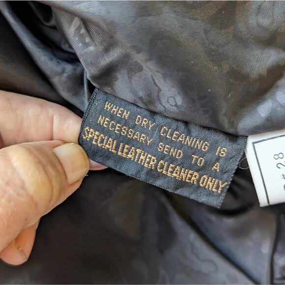 Vintage G III black leather paisley late 80's 90's fitted jacket coat sz medium - Picture 6 of 12